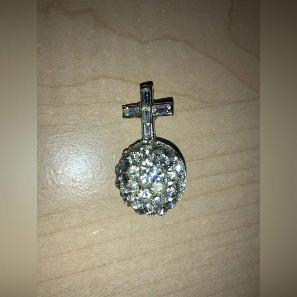 Source Unknown Silver and Gold Cross Brooch
